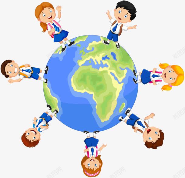 地球上的人png免抠素材_新图网 https://ixintu.com 地球 地球上的小孩 地球表面
