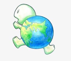 背着地球的小乌龟素材