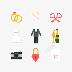 婚礼钥匙卡通婚礼装饰高清图片