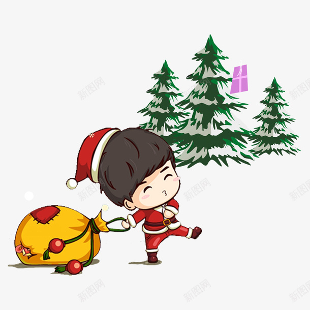 圣诞装饰图案psd免抠素材_新图网 https://ixintu.com 人物 卡通人物 圣诞促销 圣诞树