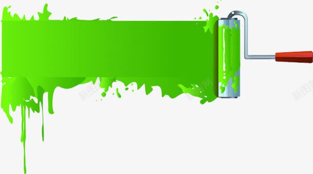 绿色手绘滚筒标签png免抠素材_新图网 https://ixintu.com 标签 滚筒 绿色