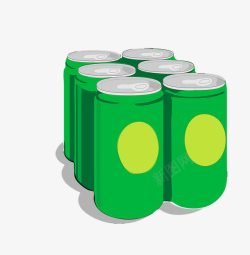 绿瓶汽水饮料素材