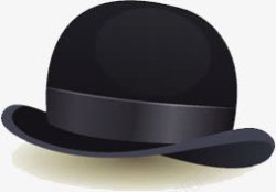 手绘时尚黑色礼帽素材