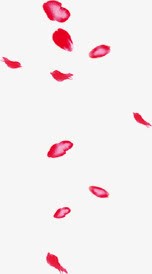 红色热情花瓣手绘素材