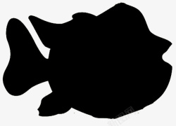扁鱼卡通黑色扁鱼剪影图标高清图片