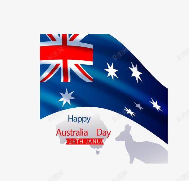 澳大利亚国旗png免抠素材_新图网 https://ixintu.com 澳大利亚 澳大利亚节 矢量素材 蓝色 袋鼠