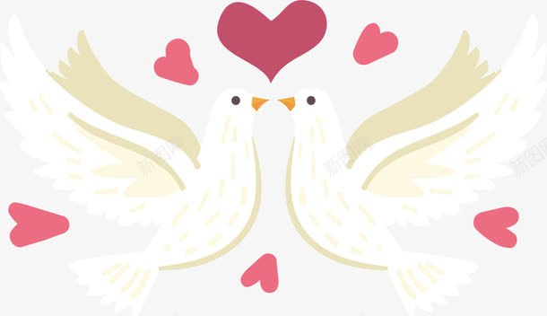 洁白的和平鸽png免抠素材_新图网 https://ixintu.com 和平鸽 接吻图 接吻情人节 浪漫 鸽子