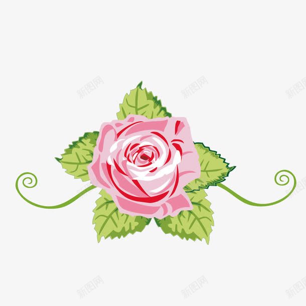 粉色的花png免抠素材_新图网 https://ixintu.com 卡通 叶子 手绘 桔梗 粉色 绿色 花朵 装饰