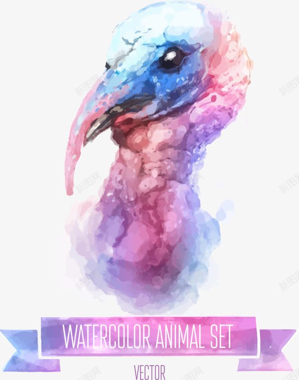 彩绘鹅头png免抠素材_新图网 https://ixintu.com 动物 卡通动物 彩绘动物 手绘动物 鹅头