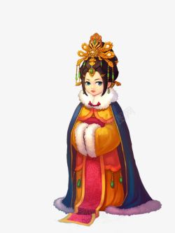 手绘中国古代贵妃素材