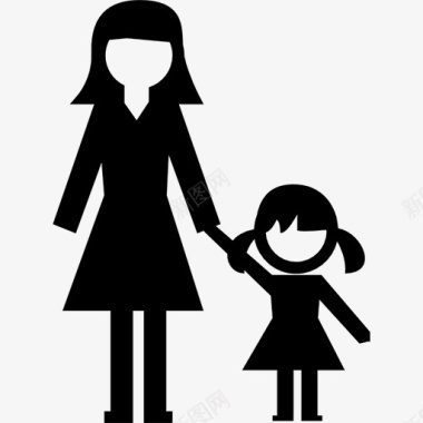 女人和一个小女孩图标图标