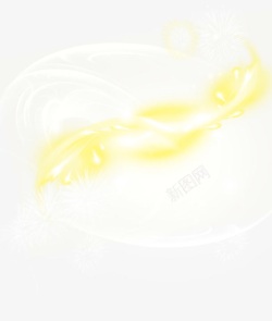 手绘黄色缥缈光效素材