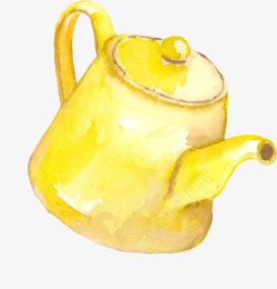 黄色水壶手绘简图素材