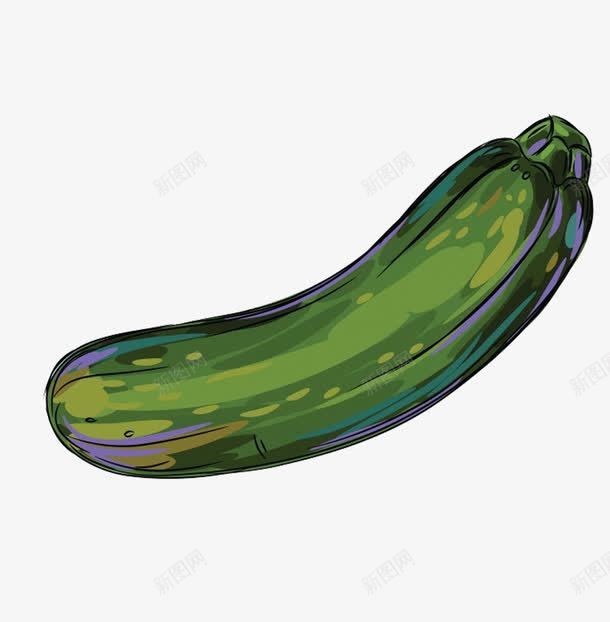 绿色的瓜png免抠素材_新图网 https://ixintu.com 卡通 手绘 桔梗 瓜 简图 绿色的 蔬菜 长形