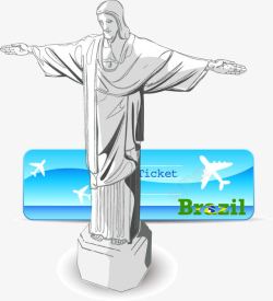 巴西耶稣神像标题栏素材