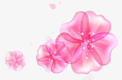梦幻粉色花朵元素素材