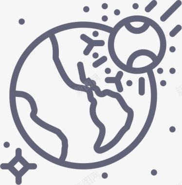 小行星影响OutlineSmashicons图标图标