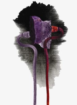 黑色背景紫色莲蓬素材