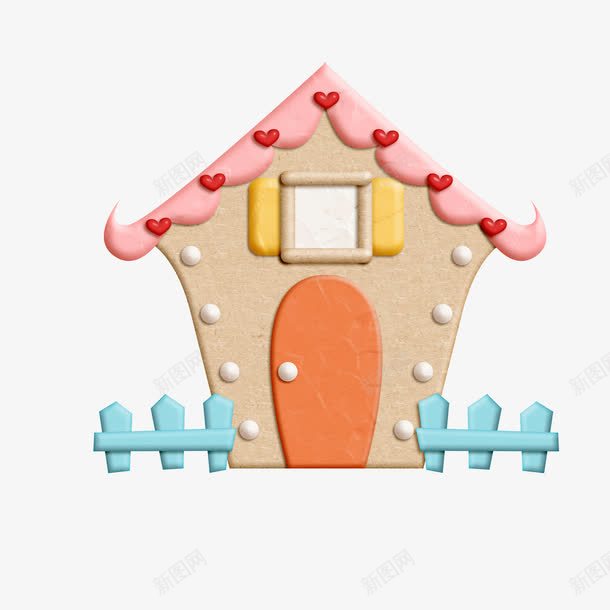 小房子png免抠素材_新图网 https://ixintu.com 可爱 小房子 玩具 粉色
