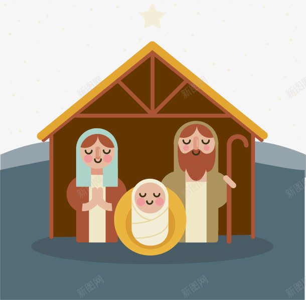 虔诚的基督徒png免抠素材_新图网 https://ixintu.com 基督 新生儿 矢量免费图片素材 耶稣诞生