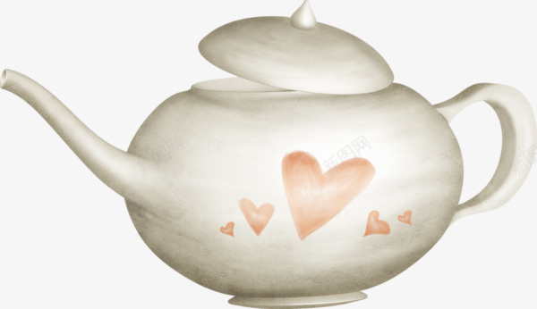 爱心茶壶咖啡壶png免抠素材_新图网 https://ixintu.com 咖啡壶 白色咖啡壶 白色茶壶 茶壶