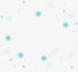 暖冬节日蓝色雪花花纹矢量图素材