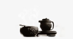 黑色紫砂茶具装饰素材