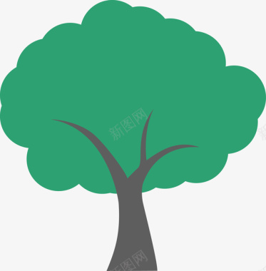 卡通绿色树木图标图标