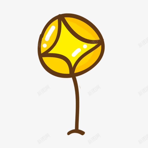 卡通黄色气球图标png免抠素材_新图网 https://ixintu.com 卡通 图标 气球 黄色