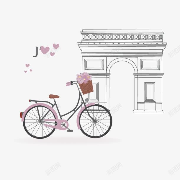 粉色单车png免抠素材_新图网 https://ixintu.com PNG图片 景点 高清