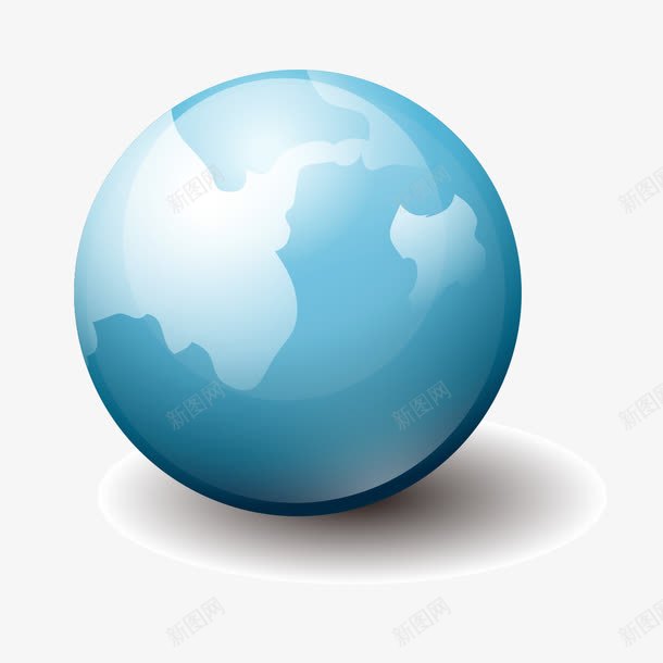 浅蓝色地球模型png免抠素材_新图网 https://ixintu.com 地球 地球模型 浅蓝色