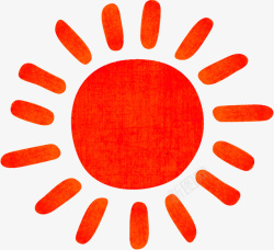 橙色简约太阳装饰图案素材