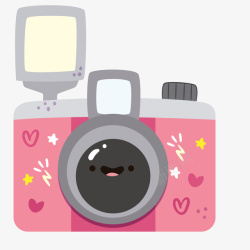 粉色照相机手绘粉色拍照相机矢量图高清图片