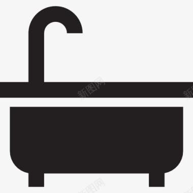 老式的浴缸图标图标