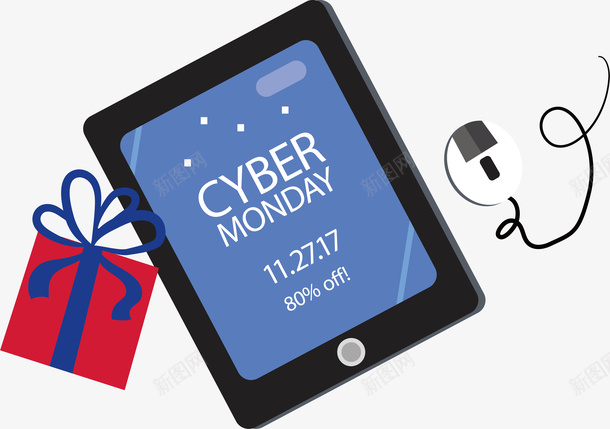 平板电脑购物海报矢量图ai免抠素材_新图网 https://ixintu.com 暖冬促销 狂欢购物 电商 矢量png 移动购物 购物节 矢量图