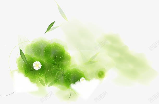 绿色清新漂浮手绘树叶装饰png免抠素材_新图网 https://ixintu.com 树叶 清新 漂浮 绿色 装饰