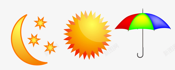 抽象太阳矢量图eps免抠素材_新图网 https://ixintu.com 伞 太阳 抽象 月亮 矢量图