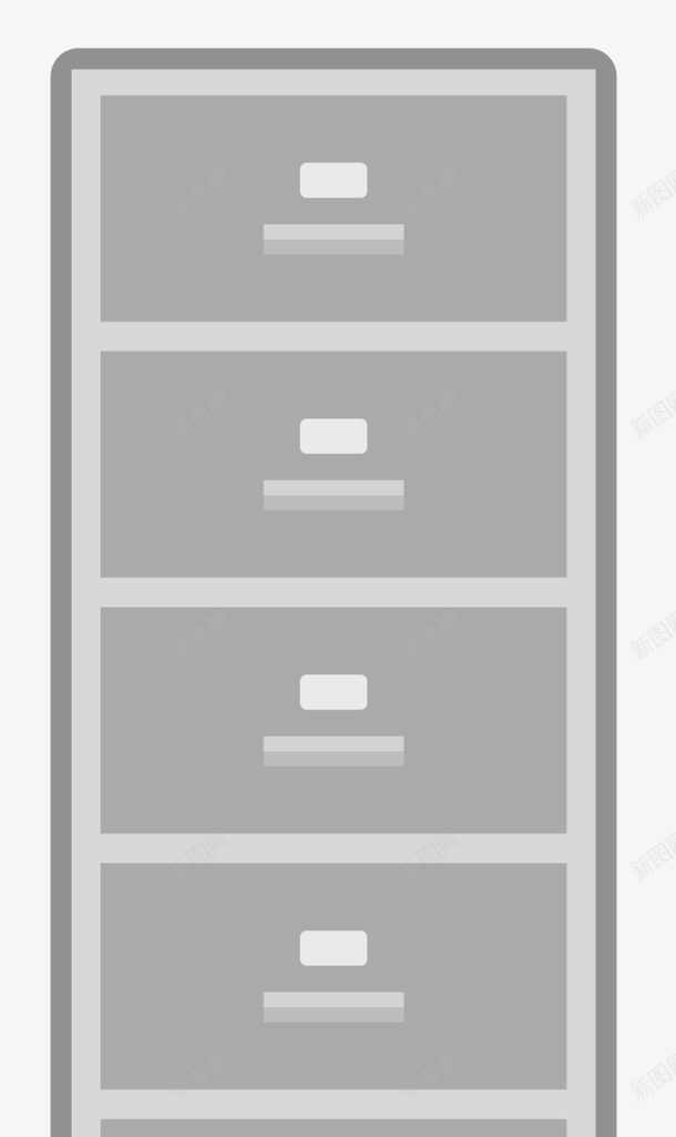 灰白色卡通文件柜png免抠素材_新图网 https://ixintu.com 办公文件柜 卡通 卡通风格 普通文件柜 灰白色 矢量文件柜