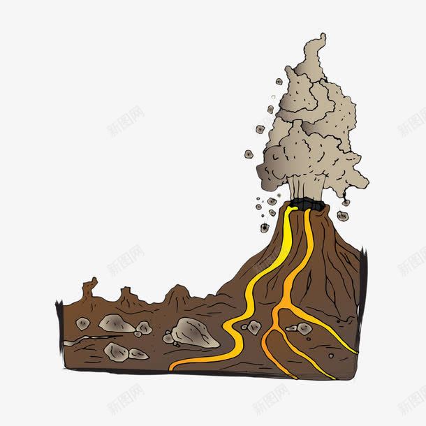 抽象火山岩png免抠素材_新图网 https://ixintu.com 卡通火山岩 岩浆 扁平化元素 抽象火山岩 火山 火山岩