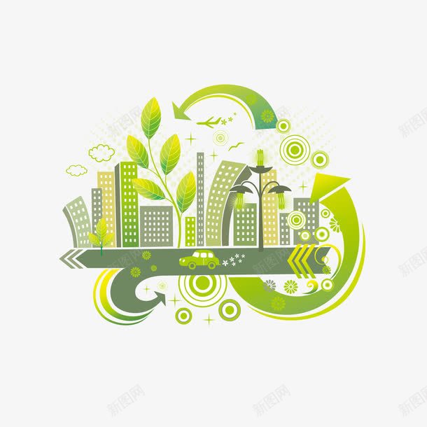 绿色城市建筑png免抠素材_新图网 https://ixintu.com png png素材 免费png 免费png素材 建筑 环保 矢量素材 绿色建筑