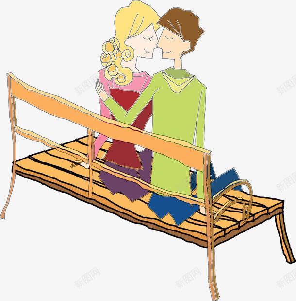 手绘长椅上的情侣png免抠素材_新图网 https://ixintu.com 手绘 甜蜜 长椅上的情侣