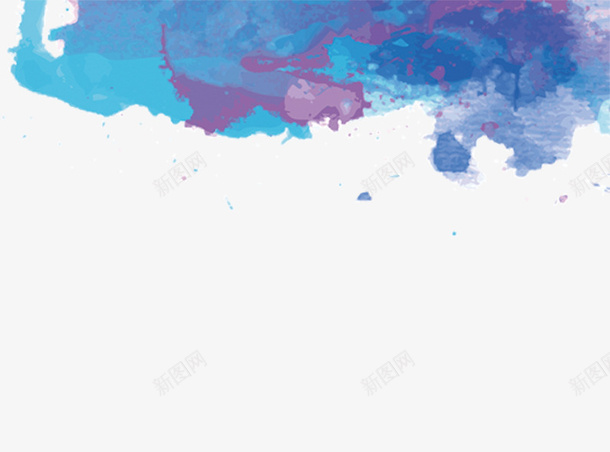 水彩风装饰png免抠素材_新图网 https://ixintu.com 水彩 素材 蓝色 装饰