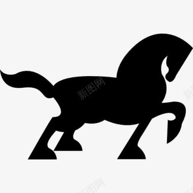 马的黑色剪影图标图标