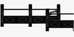 黑色木质围栏装饰素材