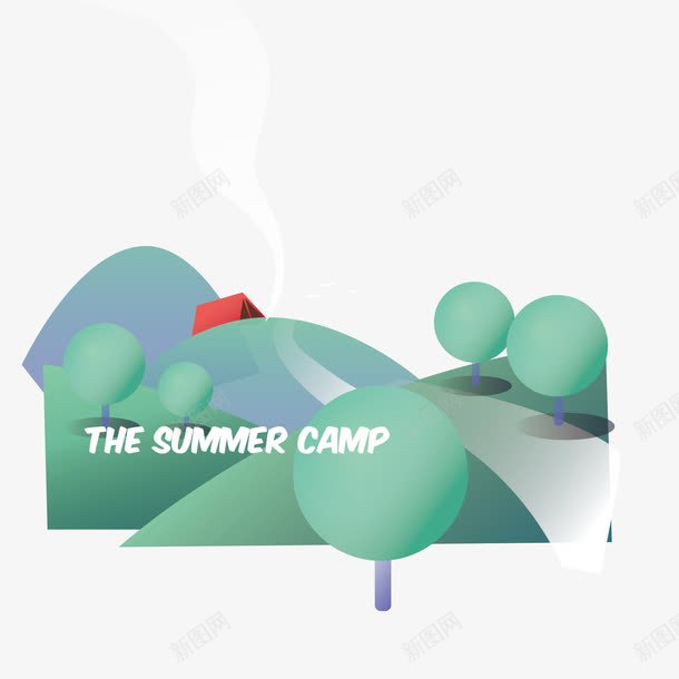 夏令营图案装饰png免抠素材_新图网 https://ixintu.com 夏令营 夏季 手绘风景