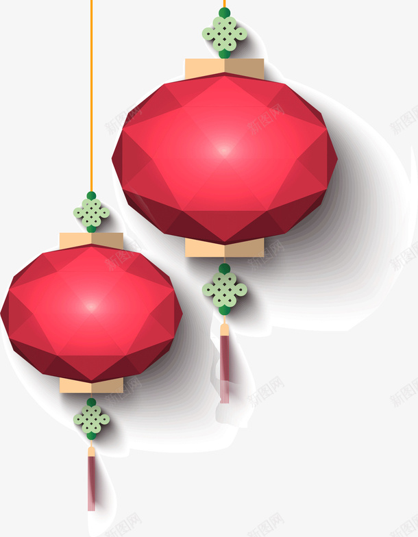 红色灯笼png免抠素材_新图网 https://ixintu.com 漂亮 灯笼 红色