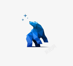 蓝色狗熊扁平化狗熊高清图片
