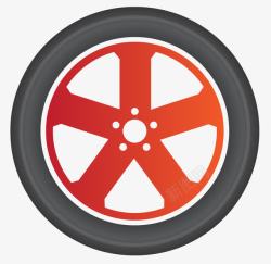圆形红色轮毂配件素材