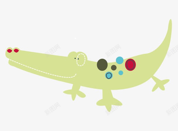 卡通手绘爬行绿色鳄鱼png免抠素材_新图网 https://ixintu.com 卡通的鳄鱼 爬行的鳄鱼 矢量的动物 绿色的鳄鱼
