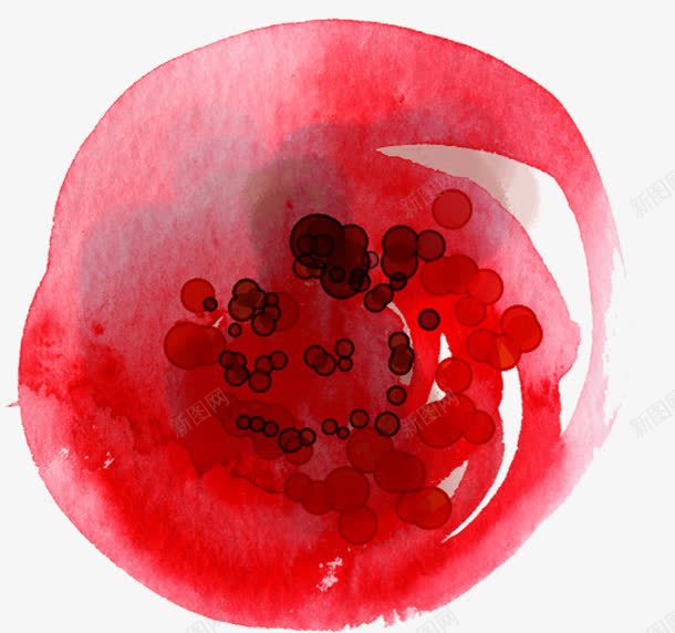红色手绘墨迹花纹装饰png免抠素材_新图网 https://ixintu.com 墨迹 红色 花纹 装饰